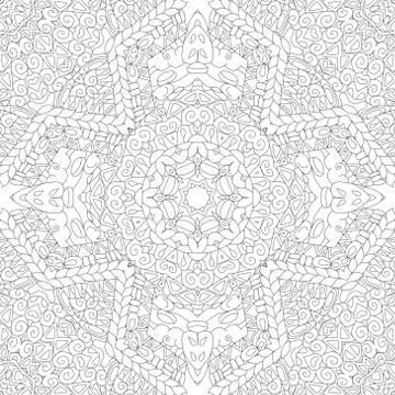 Seamless zentangle pattern. Decorative unusual square ornaments. Stock Illustration