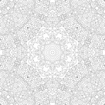 Seamless zentangle pattern. Decorative unusual square ornaments. Ilustração Stock