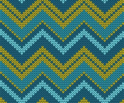 Seamless zigzag knitted pattern Stock Illustration