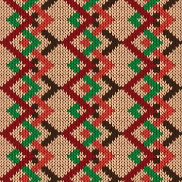 Seamless zigzag knitting blanket in various colors Illustrazione stock