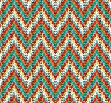 Seamless Zigzag knitting pattern Stock Illustration