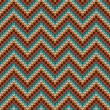 Seamless Zigzag knitting pattern Stock Illustration