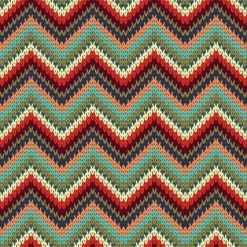 Seamless Zigzag knitting pattern Stock Illustration