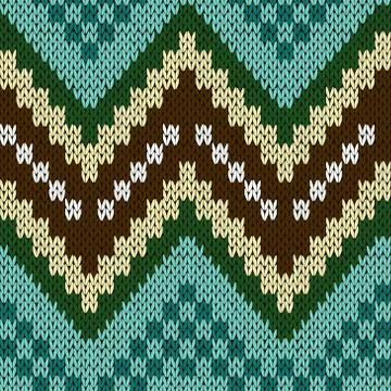 Seamless zigzag knitting pattern Stock Illustration