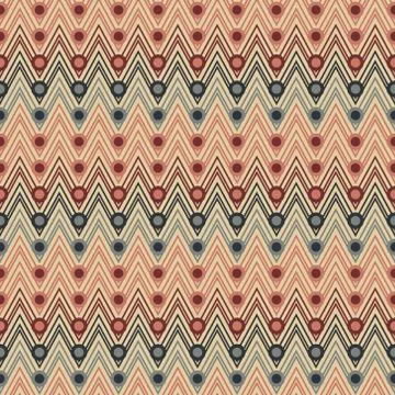 Seamless zigzag pattern with circles Stock Illustration