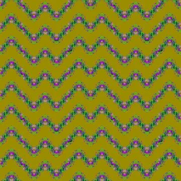 Seamless zigzag pattern purple violet on olive green イラスト素材