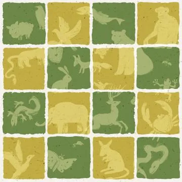 Seamless zoo themed pattern. vector イラスト素材