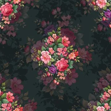 Seamless,Abstract,Floral,Wallpaper,Pattern,Design,Seamless,Pattern,Hand,Drawn Stock Illustration