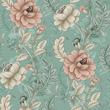 Seamless,Abstract,Floral,Wallpaper,Pattern,Design,Seamless,Pattern,Hand,Drawn Illustration