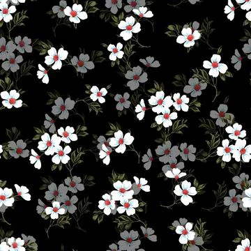 Seamless,Abstract,Flower,Seamless,Pattern Stock Illustration