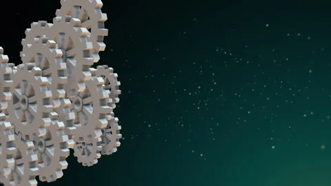 SeamlesSeamless loop of ros loop animation of rotating metallic 3D gears on a Stock Footage 345144985