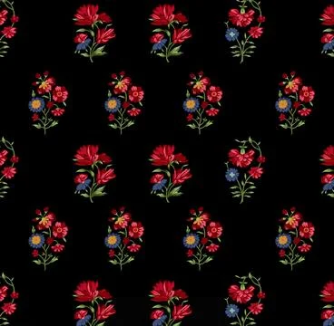 Seamless,Floral,Pattern,Allover,Flower,Pattern,With,Background Stock Illustration