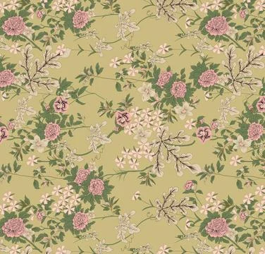 Seamless,Floral,Pattern,Flower,Pattern,With,Background Stock Illustration