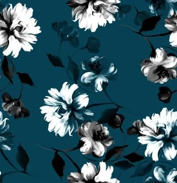 Seamless,Flowers,Pattern.,Abstract,Pattern.,Paint,Pattern,Design. イラスト素材