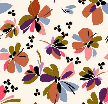 Seamless,Geometric,Flowers,Pattern,,Floral,Print. イラスト素材