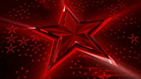 Seamlessly animation of flowing light red stars on red background Stock-Footage 72405350