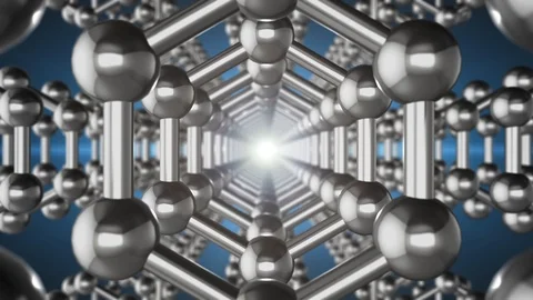 Seamlessly graphene atom nanostructure loopable animation in form of honeycomb Stock Footage 107107237