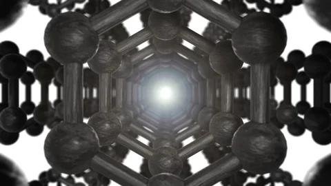 Seamlessly Graphene Atom Nanostructure Loopable Animation in form of Honeycomb Stock Footage 107883700