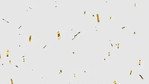 Seamlessly loop 3d video. Gold confetti falls from the sky. Glittering confetti  動画素材 208813822