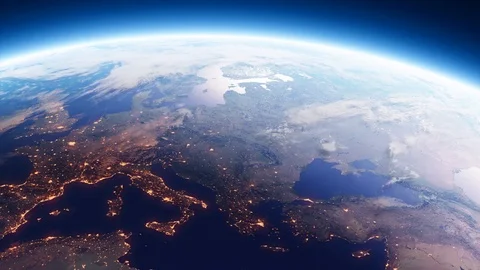 Seamlessly loopable animation of the earth spinning,see from space Stock Footage 109047684