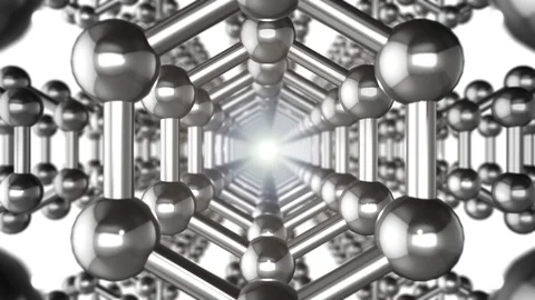 Seamlessly Loopable Animation of the Graphene Structure in form of honeycomb Stock Footage 107565831