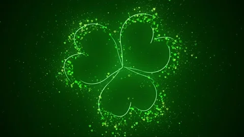 Seamlessly loopable background animation with Shamrock Leaves particles Stock Footage 234778322
