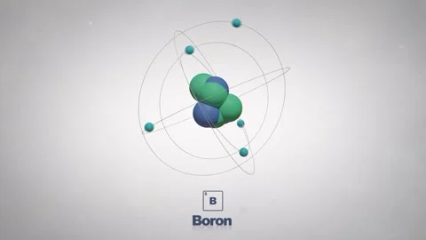 Seamlessly Looped Animated Boron Atom - Element Periodic Table Stock Footage 337064693