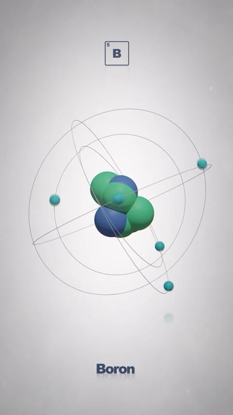 Seamlessly Looped Animated Boron Atom - Vertical Element of the Periodic Table Stock Footage 337686413