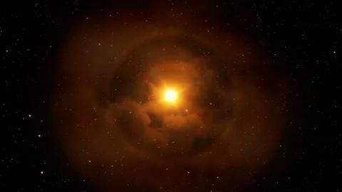 Seamlessly looped motion background features a deep space scenery Stock Footage 160611457