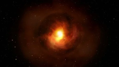 Seamlessly looped motion background features a dramatic deep space scenery Stock Footage 160611505