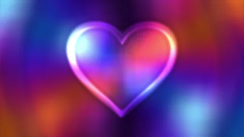 Seamlessly looped motion background shows a colorful heart symbol Stock Footage 160603074