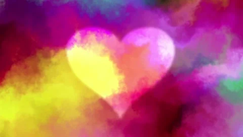 Seamlessly looped motion background shows a colorful heart symbol 動画素材 160609680