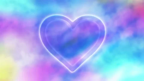 Seamlessly looped motion background shows a colorful heart symbol Stock Footage 160611329