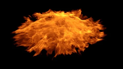 Seamlessly looped ring of fire / fire from rocket launch / shockwave fire. Stock Footage 86808260