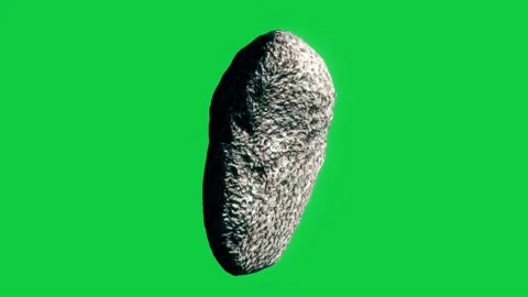 Seamlessly Looped Space Asteroid VFX Element on Green Screen 3 Stock Footage 165657654