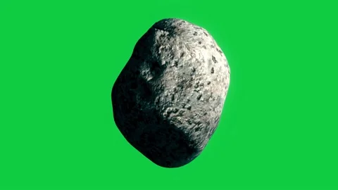 Seamlessly Looped Space Asteroid VFX Element on Green Screen 1 Stock Footage 165657659