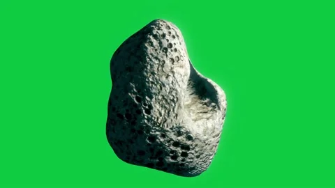 Seamlessly Looped Space Asteroid VFX Element on Green Screen 4 Stock Footage 165657663