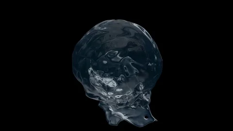 Seamlessly looped water flows with splashes around sphere, slow motion. Stock Footage 80783322