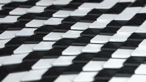 Seamlessly looping abstract black and white geometric tile pattern Stock Footage 333836727