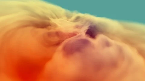 Seamlessly looping abstract hypnotizing twirl of orange clouds with copy space Vídeo Stock 116565415
