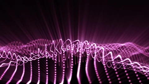 Seamlessly looping abstract pink digital particle wave Stock Footage 345625418