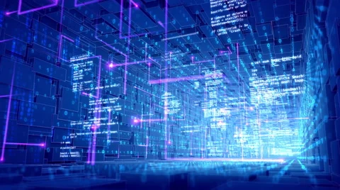 Seamlessly looping abstract technology tunnel Stock Footage 42561928