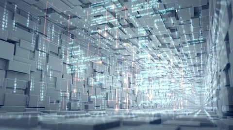 Seamlessly looping abstract technology tunnel Stock Footage 42597979