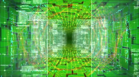 Seamlessly looping abstract technology tunnel Stock Footage 42695196