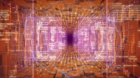 Seamlessly looping abstract technology tunnel Stock Footage 42695206