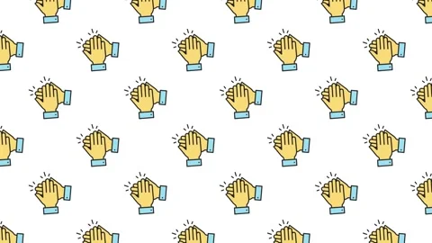 Seamlessly looping animation of clapping hands icons. Stock Footage 327555461
