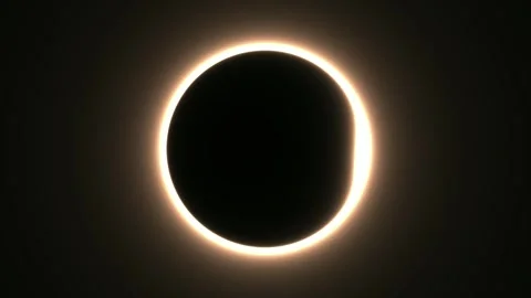 Seamlessly looping animation of a glowing energy ring resembling a solar eclipse Stock Footage 337667160