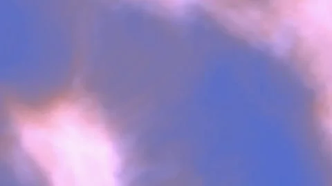 Seamlessly looping animation of soft pink clouds drifting against a vibrant blue Stock Footage 337670198