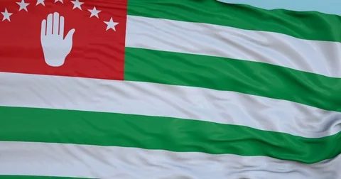 Seamlessly Looping flag for Abkhazia, blowing beautifully in the wind. Stock Footage 80975522