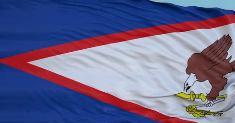 Seamlessly Looping flag for American Samoa, blowing beautifully in the wind. 動画素材 80976297